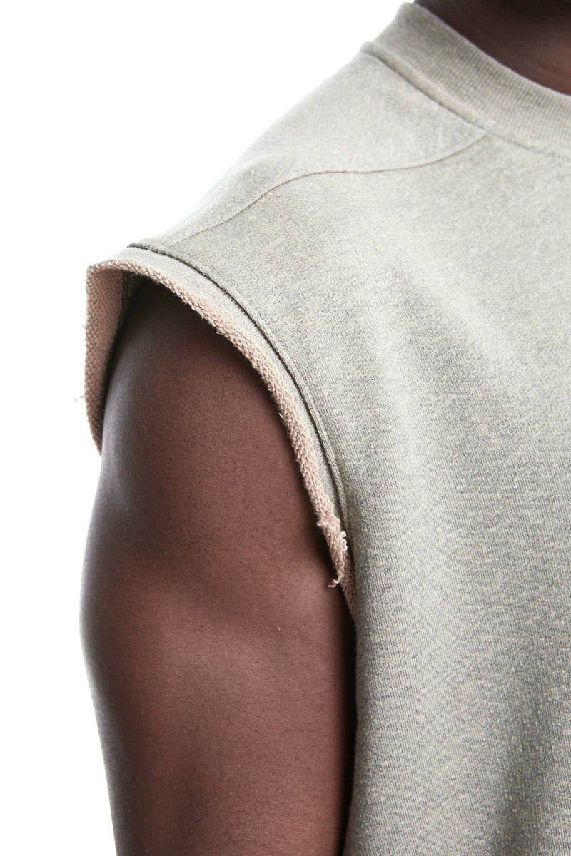 MELANGE GREY TARP TEE