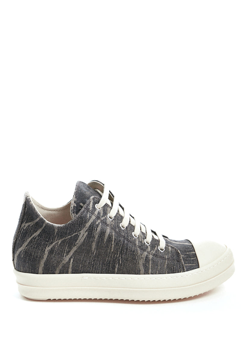 Rick Owens DRKSHDW | Shop Online | Washed Foil Low Denim Sneaks