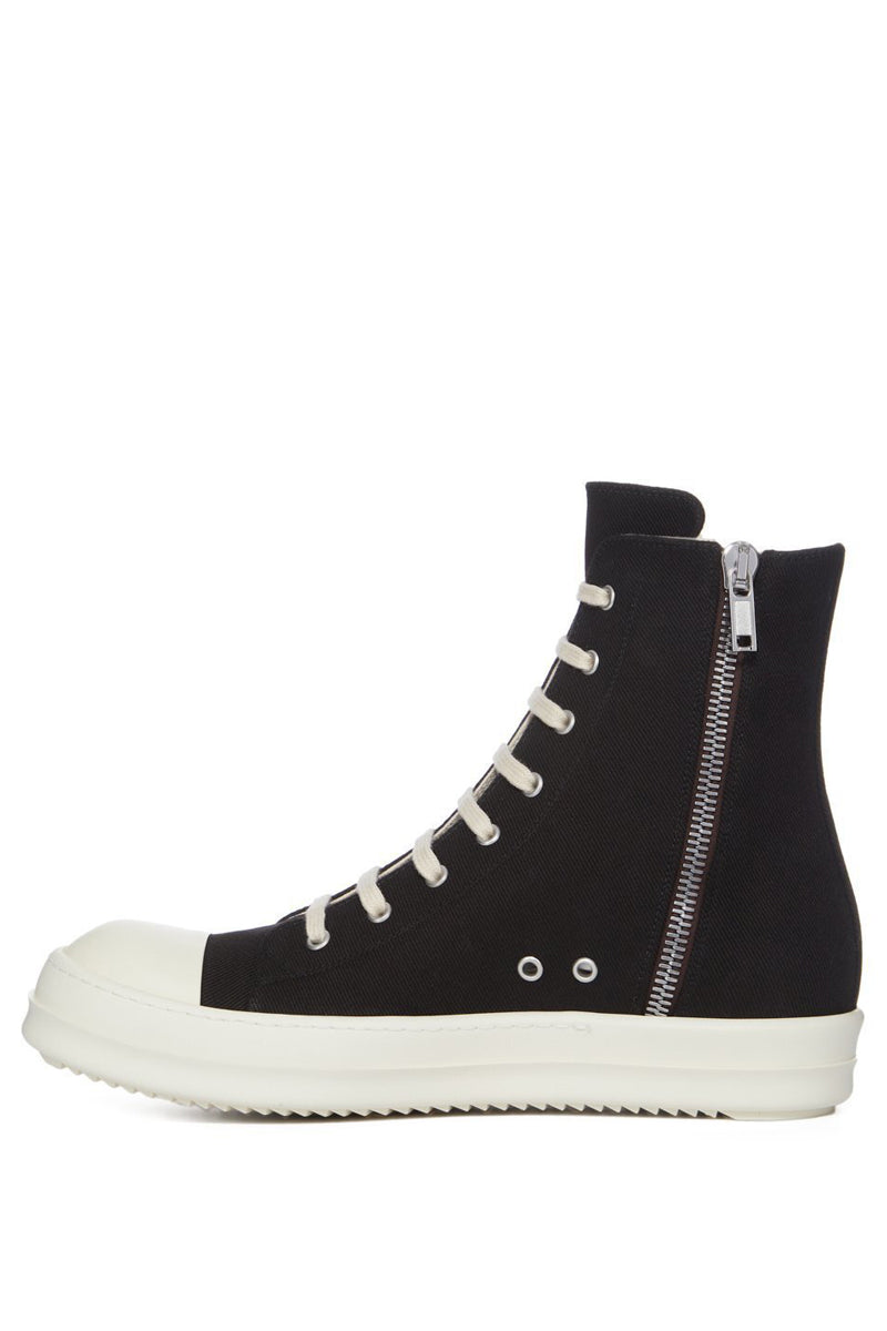 BLACK OVER-DYED DENIM SNEAKS