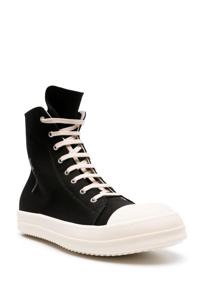 BLACK PENTASTITCH COTTON BARRE SNEAKS