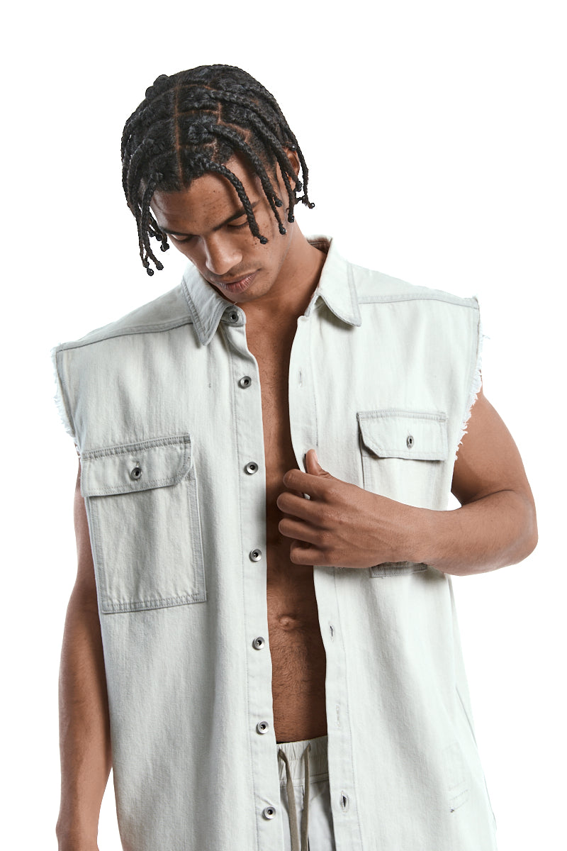 MILK WASH JUMBO OUTER-SHIRT