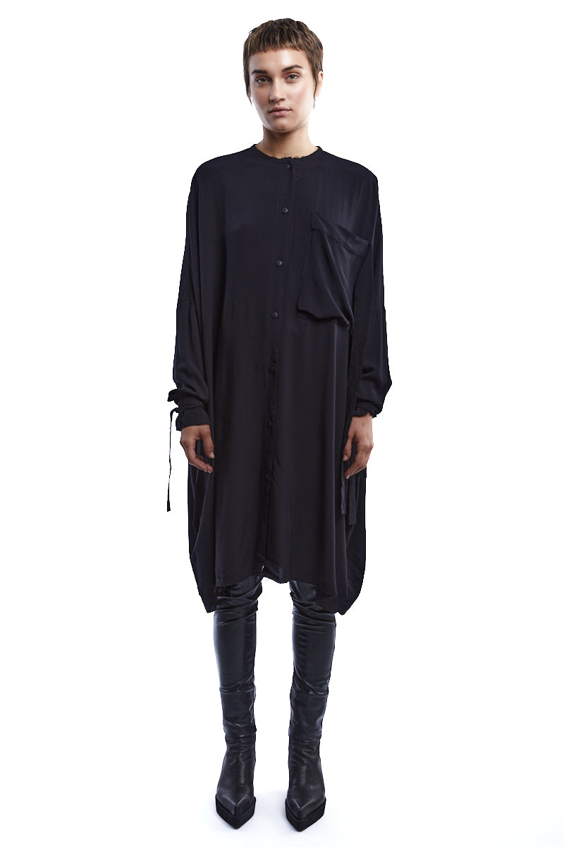 BLACK SOFT SHIRT DRESS