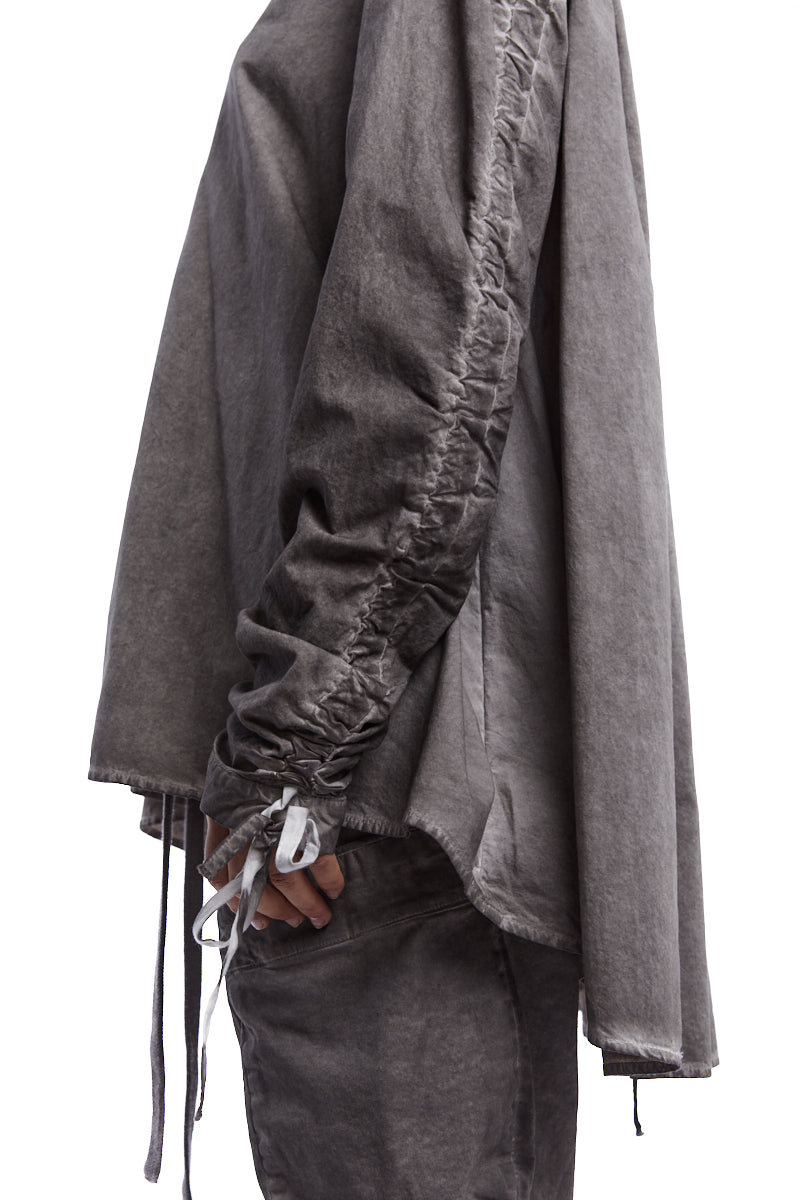 BEIGE OLD DYED DRAWSTRING SHIRT