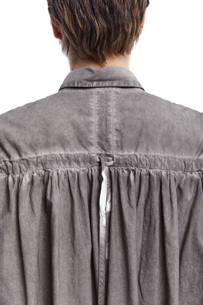STUDIO-B3 BEIGE OLD DYED DRAWSTRING SHIRT - frontal