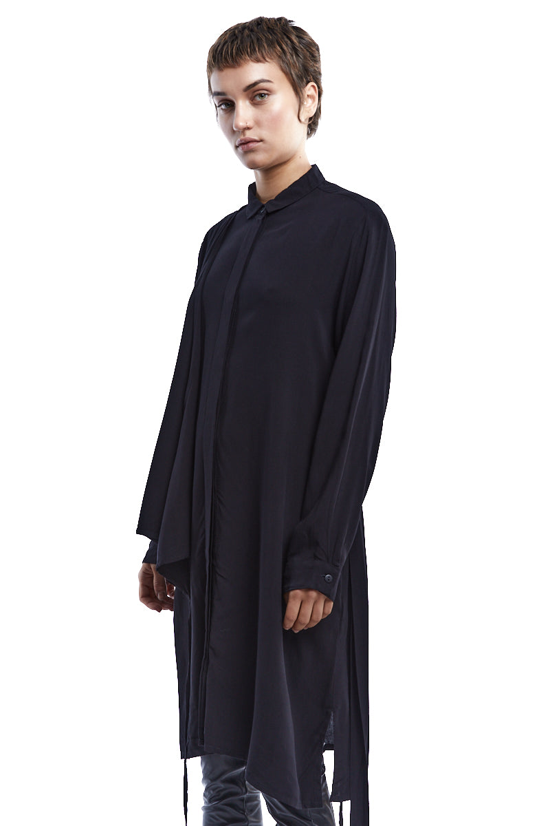 STUDIO-B3 BLACK SOFT TUNIC SHIRT - frontal