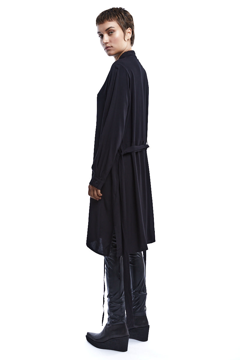 STUDIO-B3 BLACK SOFT TUNIC SHIRT - frontal