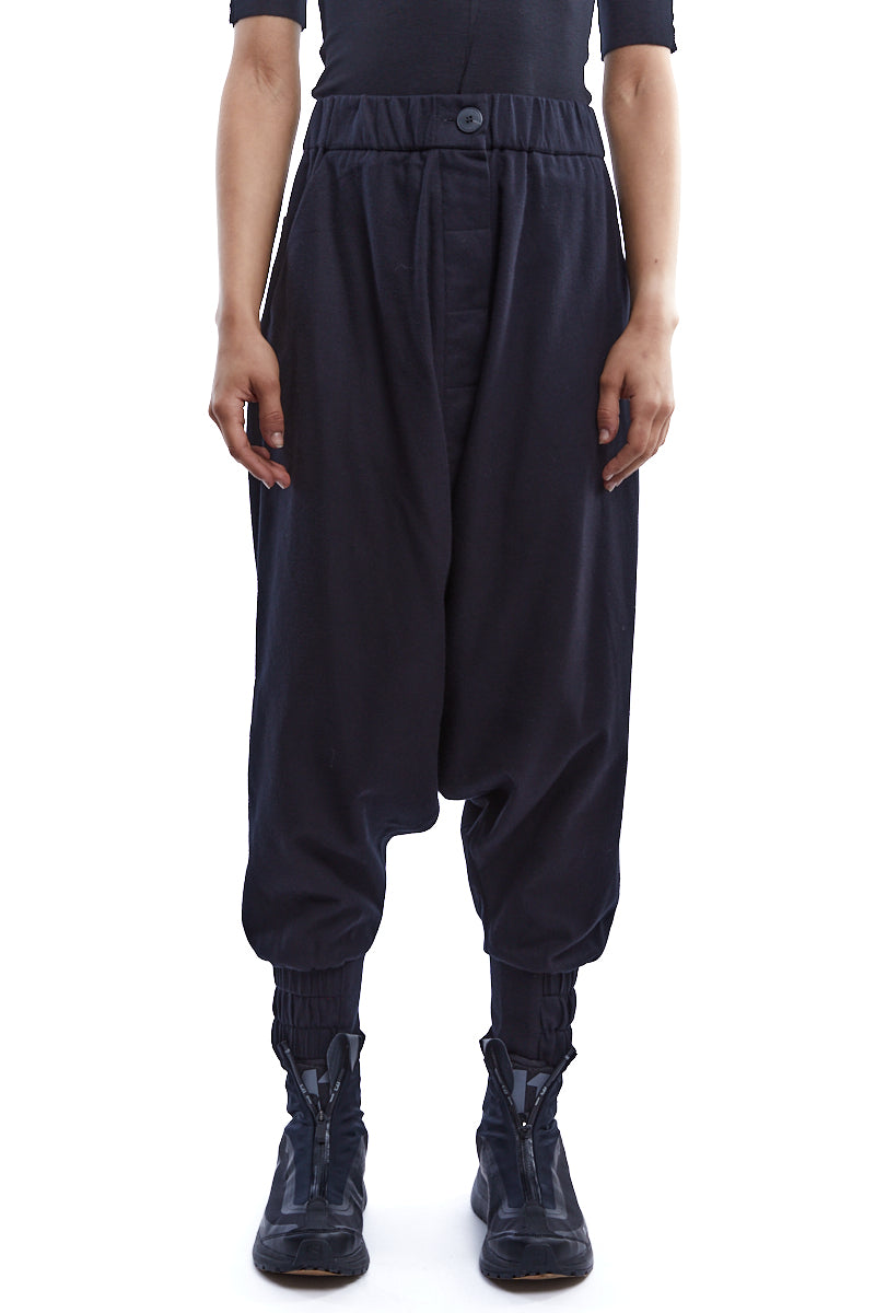 BLACK FLANNEL SAROUEL PANTS