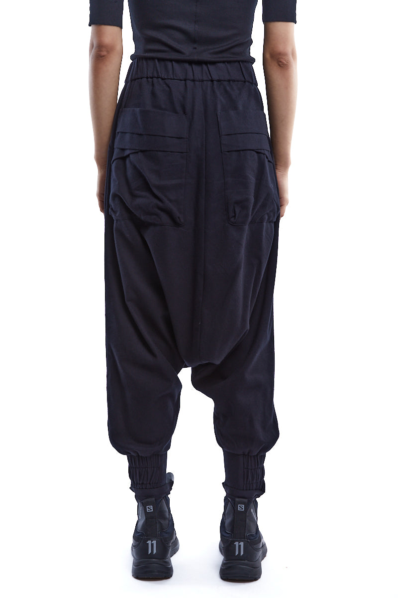 BLACK FLANNEL SAROUEL PANTS