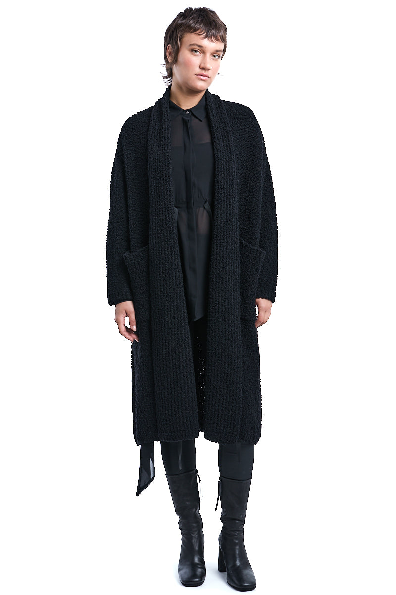 BOUCLE WOOL KNIT CARDIGAN