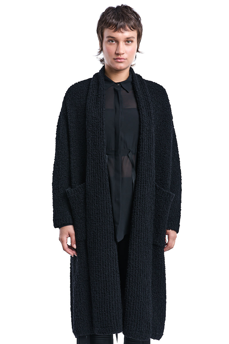 BOUCLE WOOL KNIT CARDIGAN