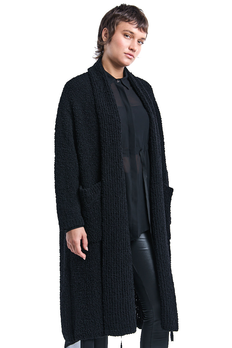 BOUCLE WOOL KNIT CARDIGAN