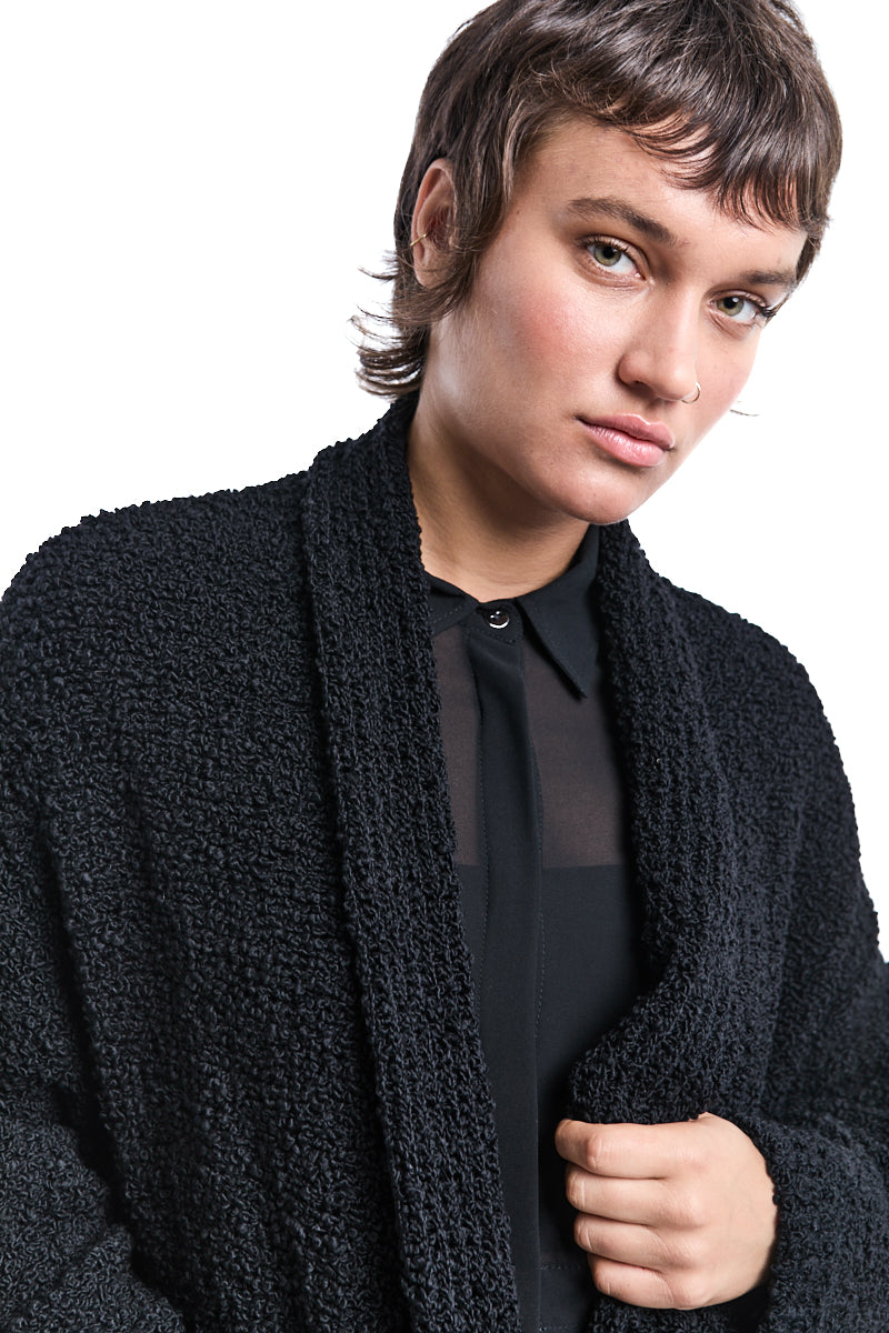 BOUCLE WOOL KNIT CARDIGAN