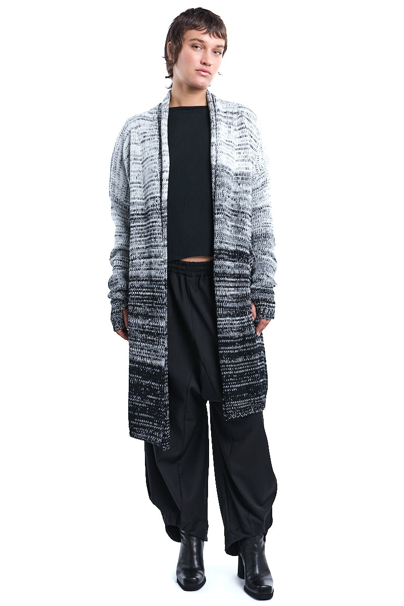 PEARL CHUNKY COTTON KNITTED CARDIGAN