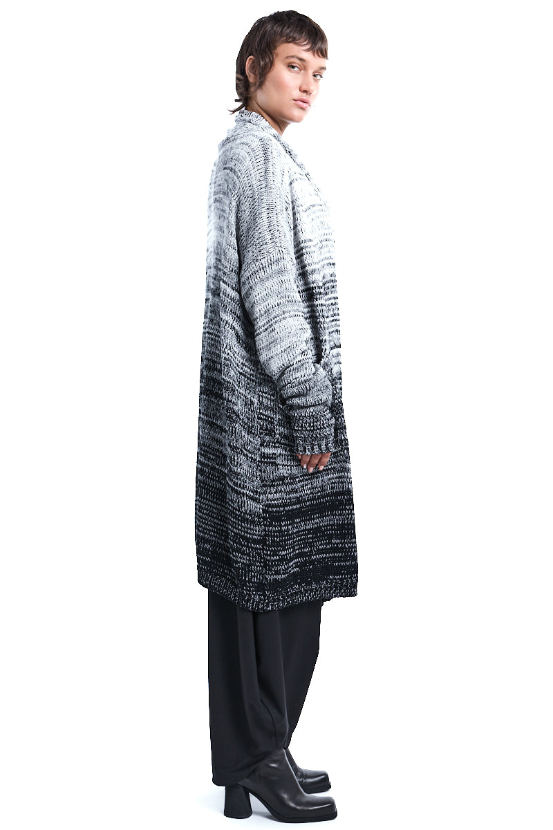 PEARL CHUNKY COTTON KNITTED CARDIGAN