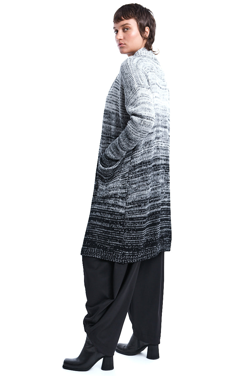 PEARL CHUNKY COTTON KNITTED CARDIGAN