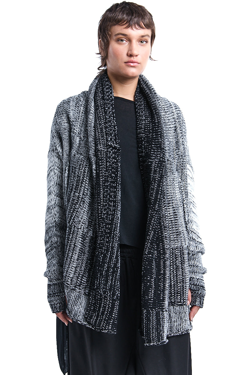PEARL CHUNKY COTTON KNITTED CARDIGAN