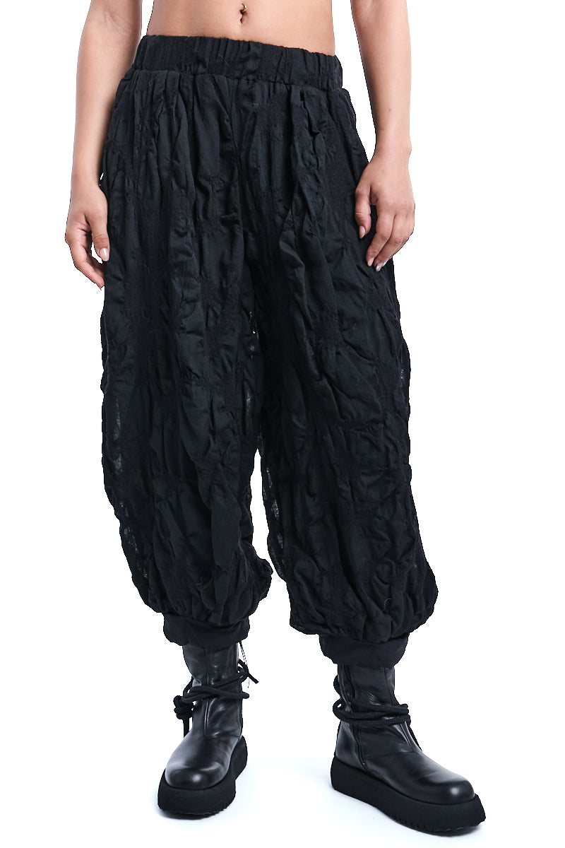 TEXTURED WOOL PANTS