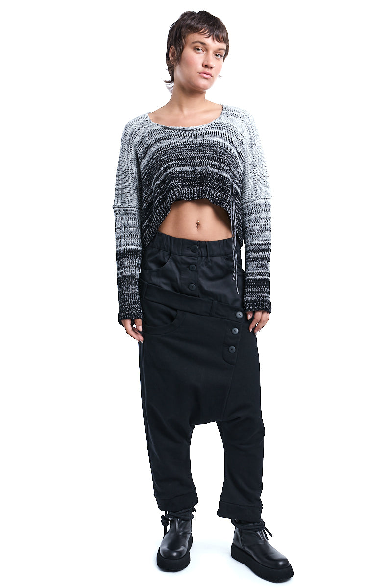 BLACK-PEARL CROPPED KNITTED JERSEY