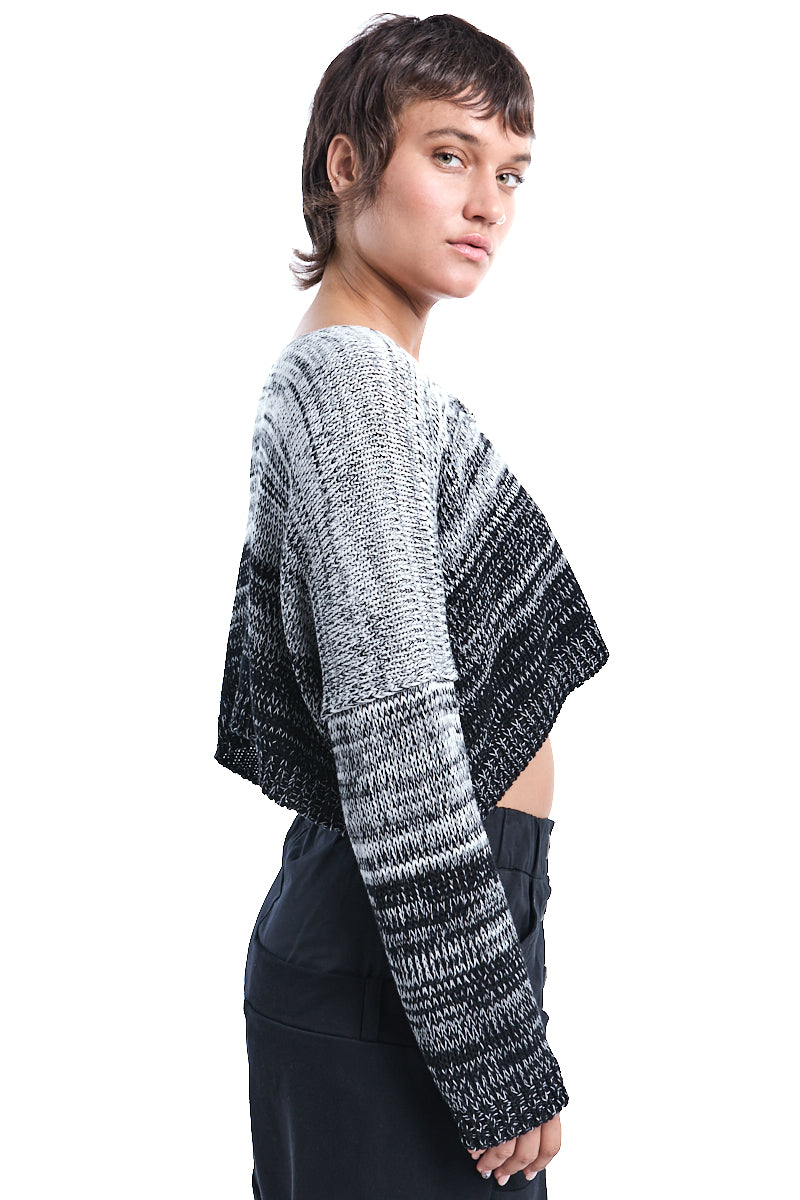 BLACK-PEARL CROPPED KNITTED JERSEY