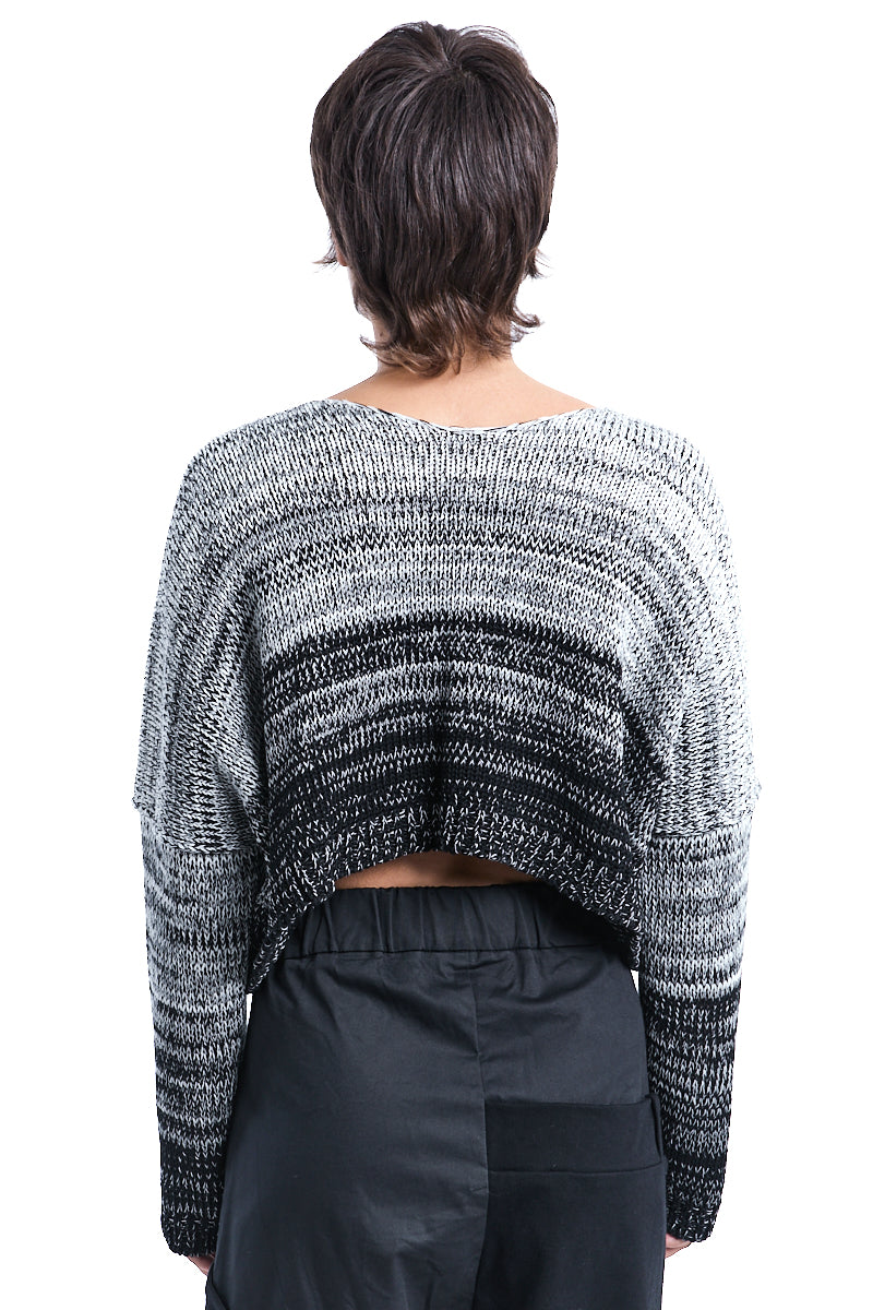 BLACK-PEARL CROPPED KNITTED JERSEY