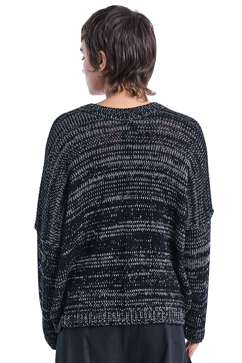 DARK GREY CHUNKY COTTON KNITTED JERSEY