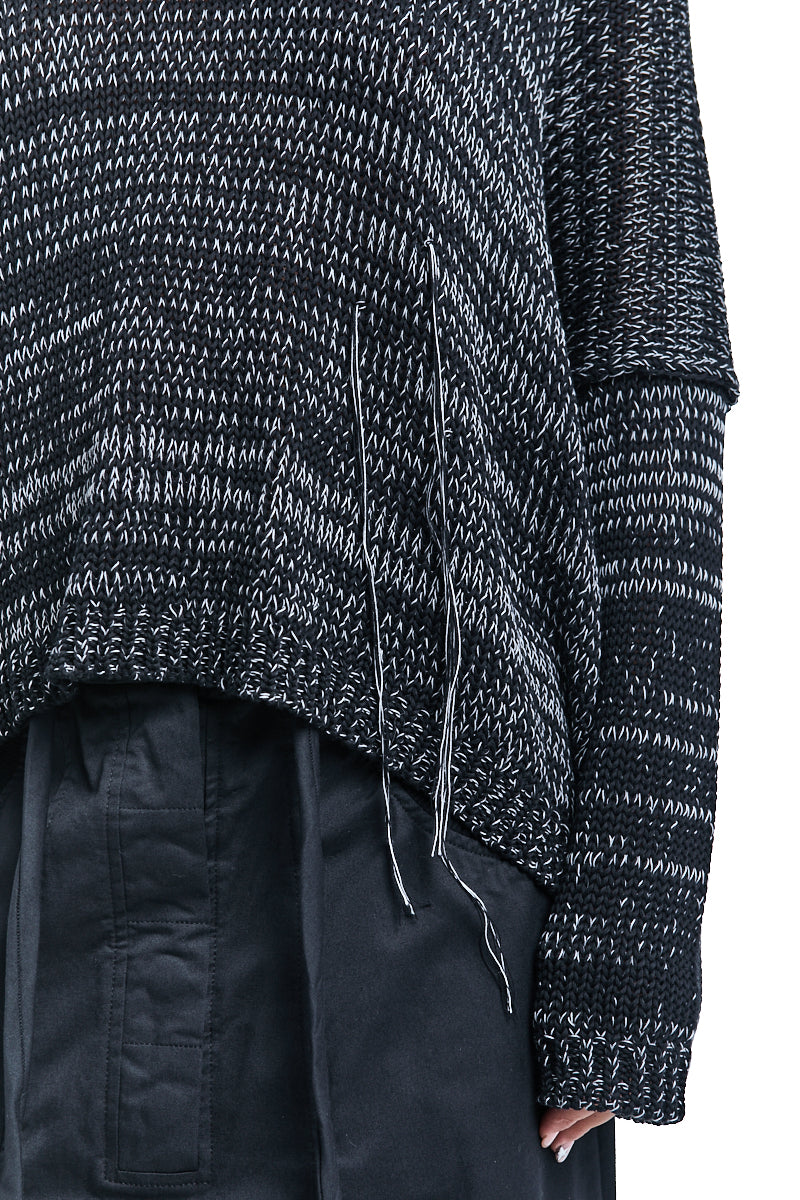 DARK GREY CHUNKY COTTON KNITTED JERSEY