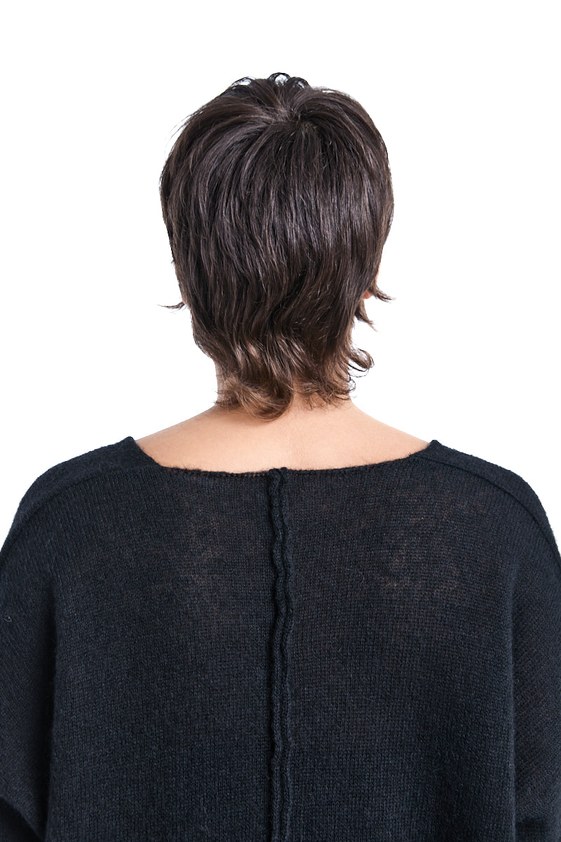 BLACK JUMPER WITH REMOVABLE SNOOD
