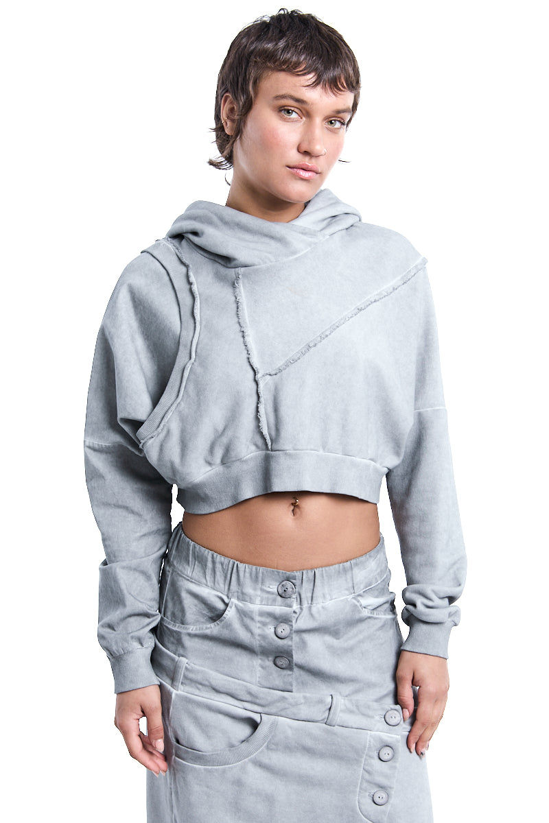 PEARL DYED CROP HOODIE