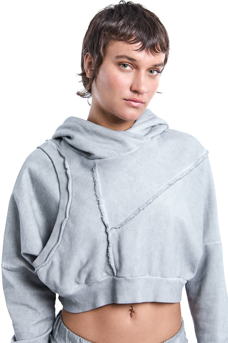 PEARL DYED CROP HOODIE