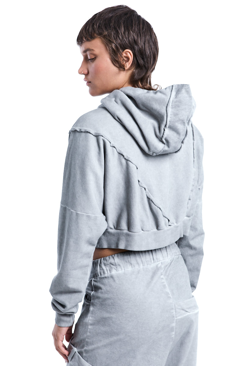 PEARL DYED CROP HOODIE