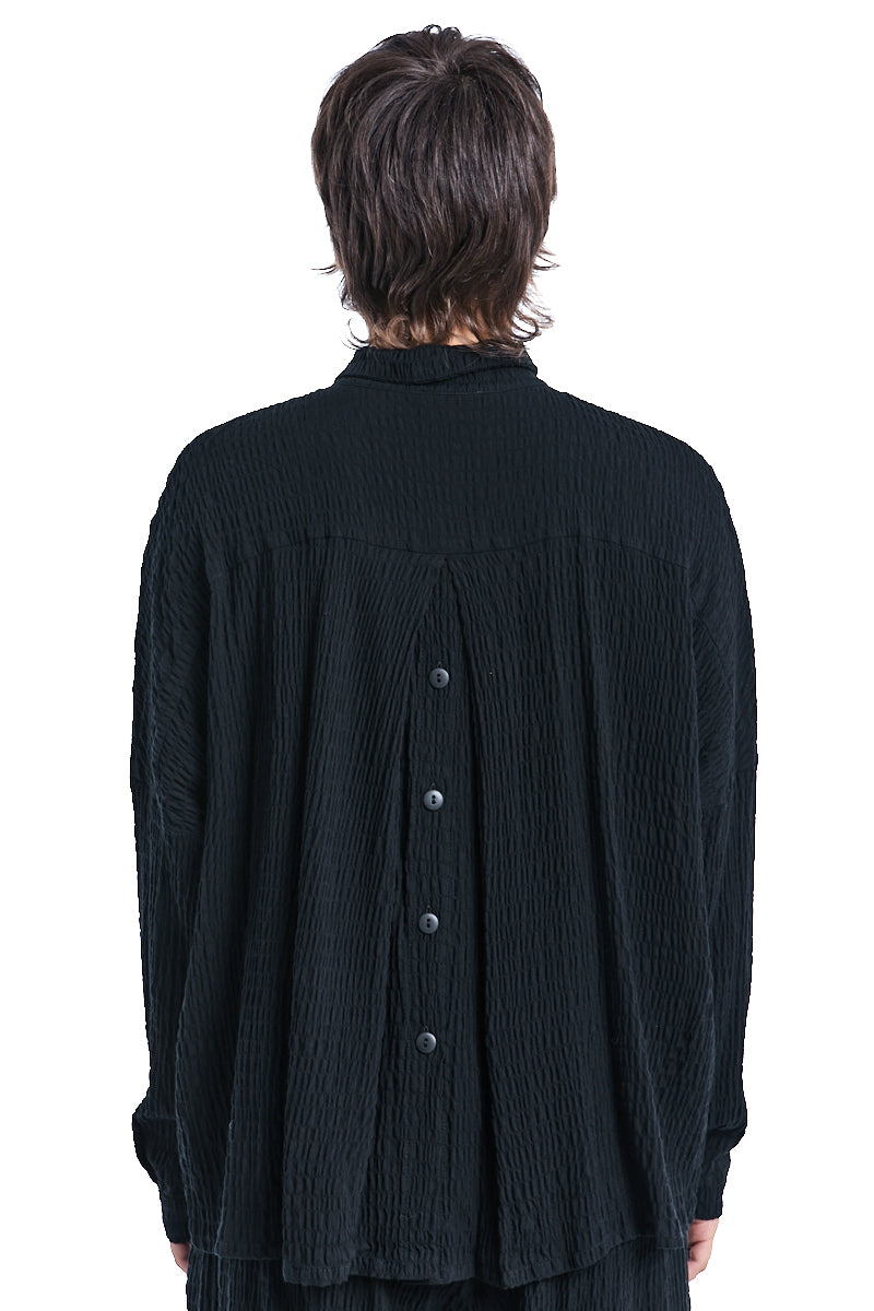 BLACK CRINKLED SOFT SHIRT