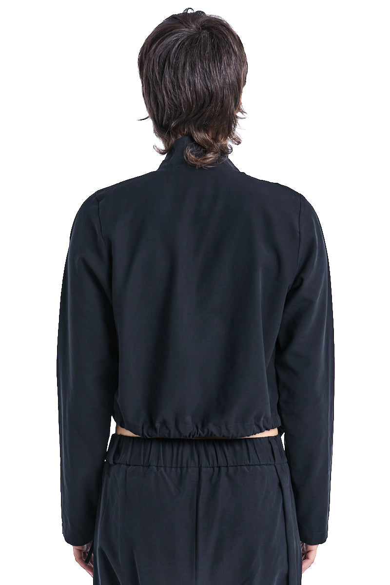 BLACK SOFT ZIPPED JACKET