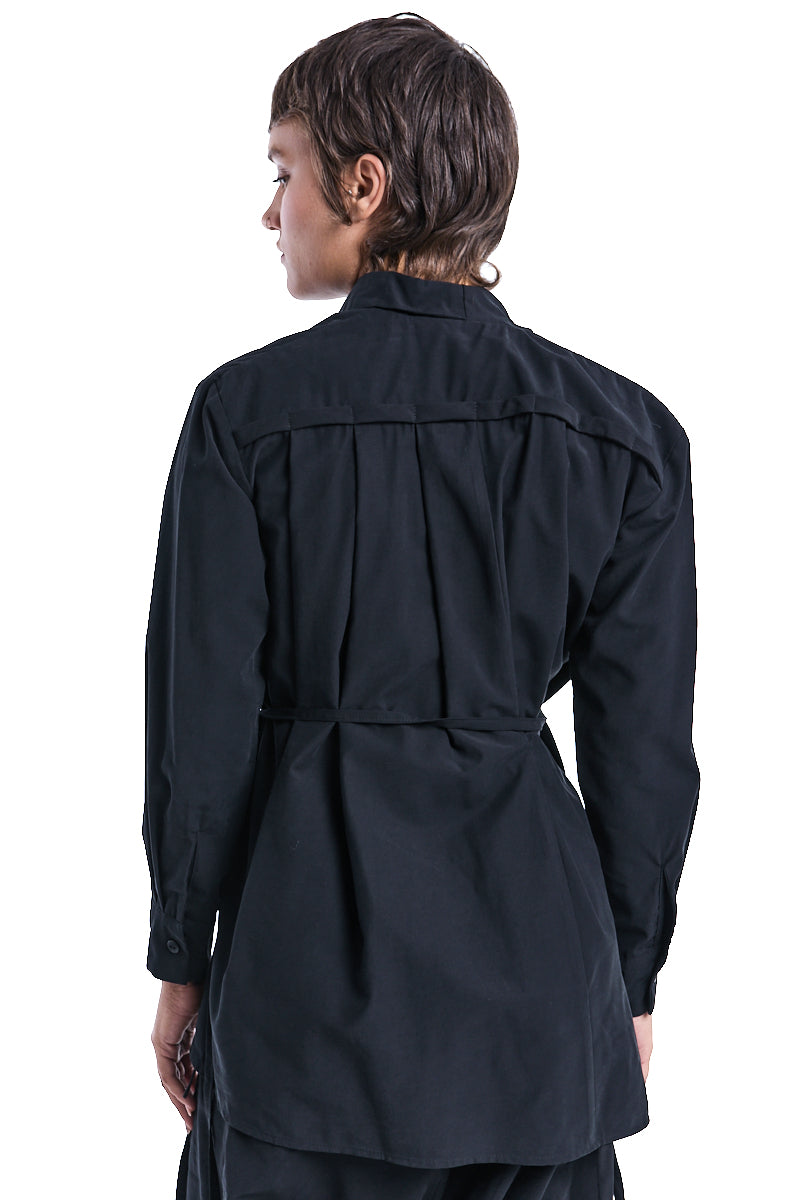 BLACK OVERLAPPED JACKET