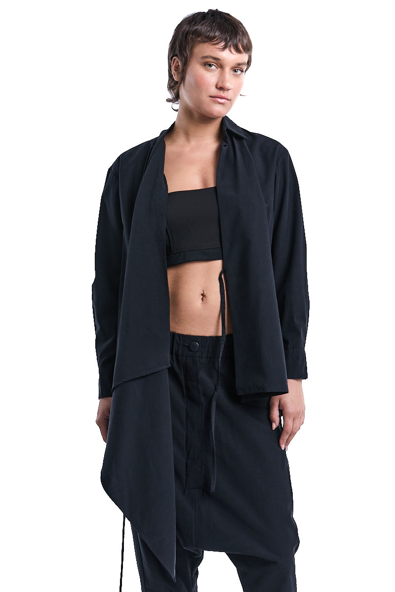 BLACK OVERLAPPED JACKET