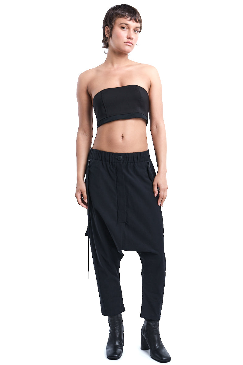 BLACK SOFT ZIPPED PANTS