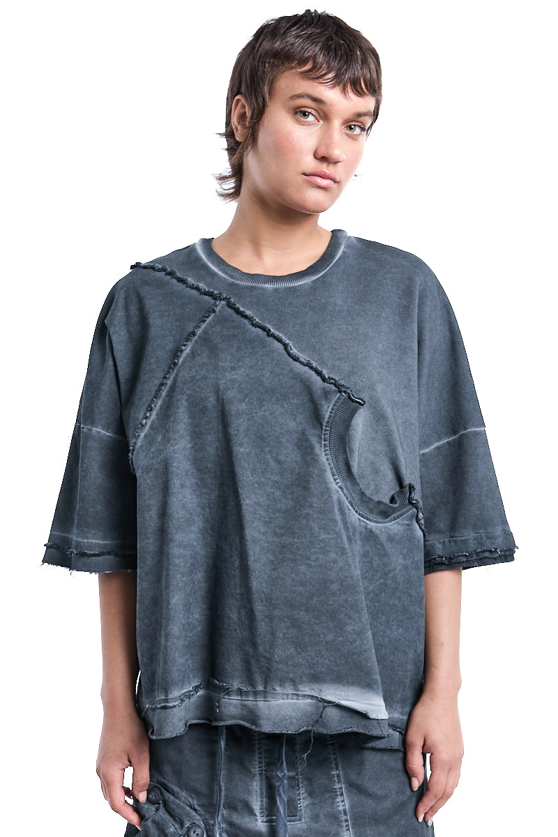 GREY DYED OVERSIZE TOP