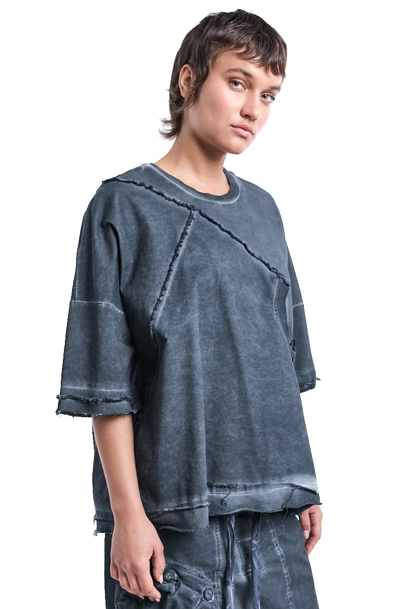 GREY DYED OVERSIZE TOP