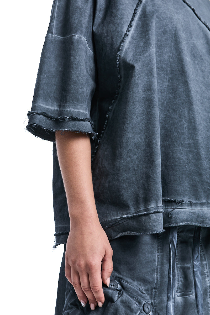 GREY DYED OVERSIZE TOP