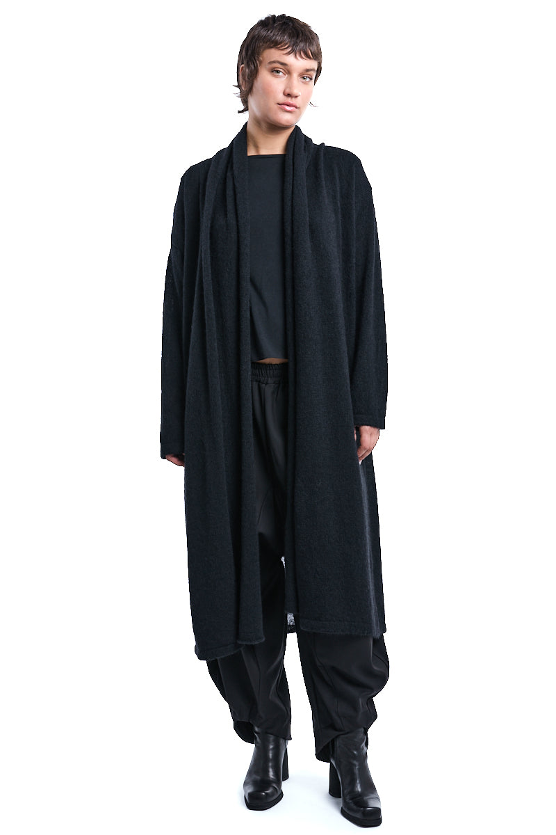 WOOL BLEND MAXI CARDIGAN