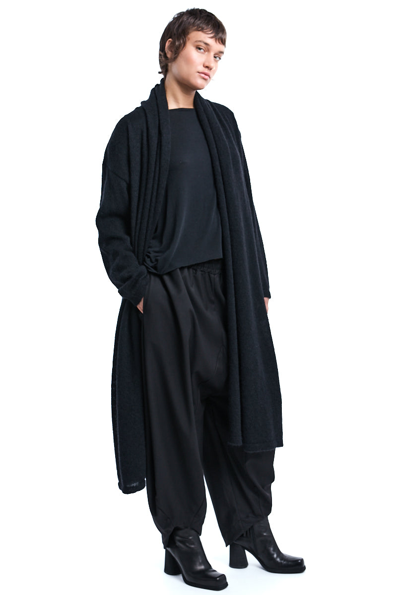 WOOL BLEND MAXI CARDIGAN