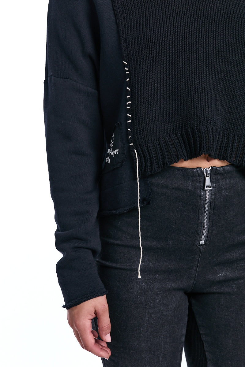 BLACK CONTRAST KNIT JUMPER