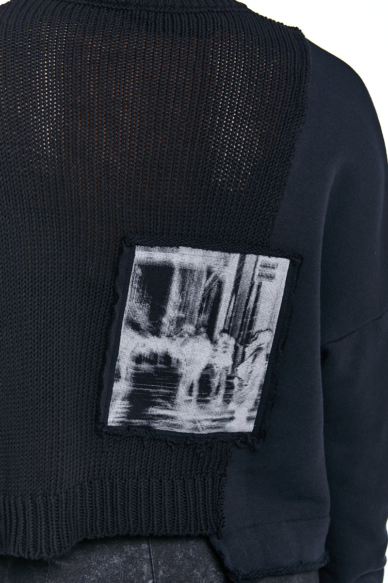 BLACK CONTRAST KNIT JUMPER