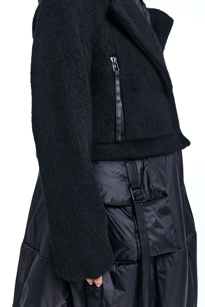 BLACK FAUX FUR 3-IN-1 PADDED COAT