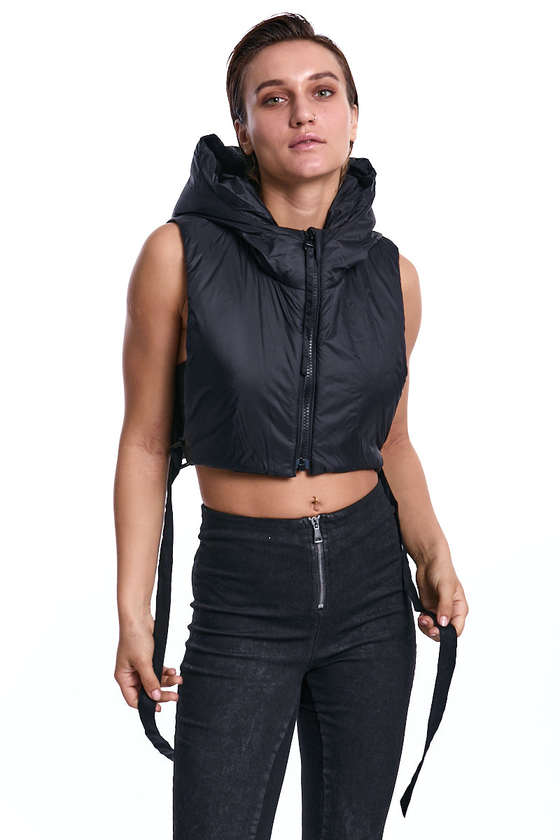 BLACK FAUX FUR 3-IN-1 PADDED COAT