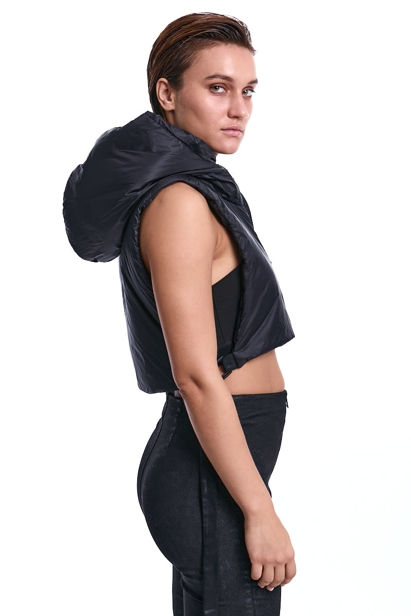 BLACK FAUX FUR 3-IN-1 PADDED COAT
