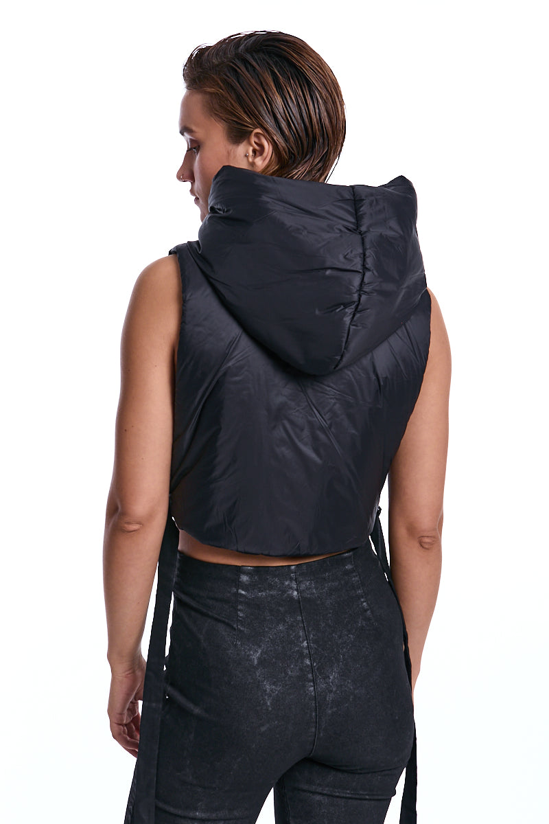 BLACK FAUX FUR 3-IN-1 PADDED COAT