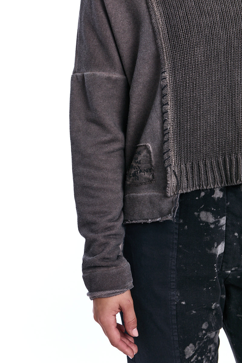 TRUFFLE OLD DYE CONTRAST KNIT JUMPER