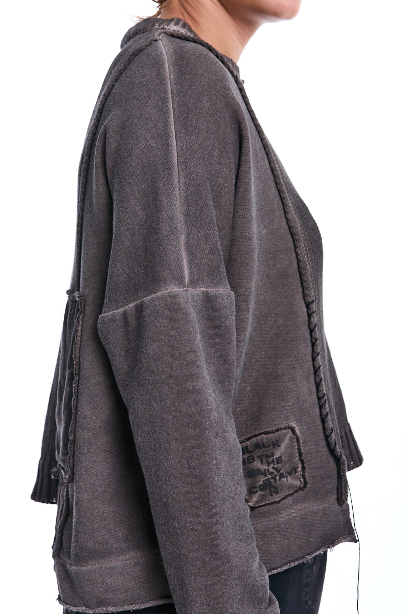 TRUFFLE OLD DYE CONTRAST KNIT JUMPER