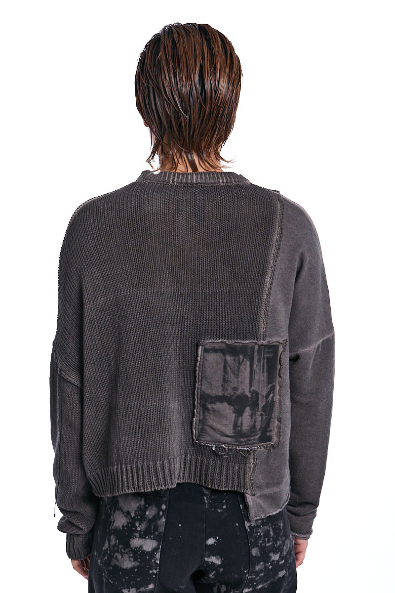 TRUFFLE OLD DYE CONTRAST KNIT JUMPER