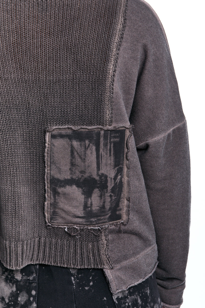 TRUFFLE OLD DYE CONTRAST KNIT JUMPER